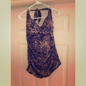 Leopard plus size swimsuit